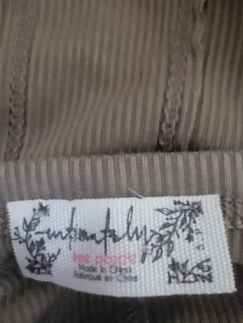 Free People Olive Green Ribbed Bodysuit